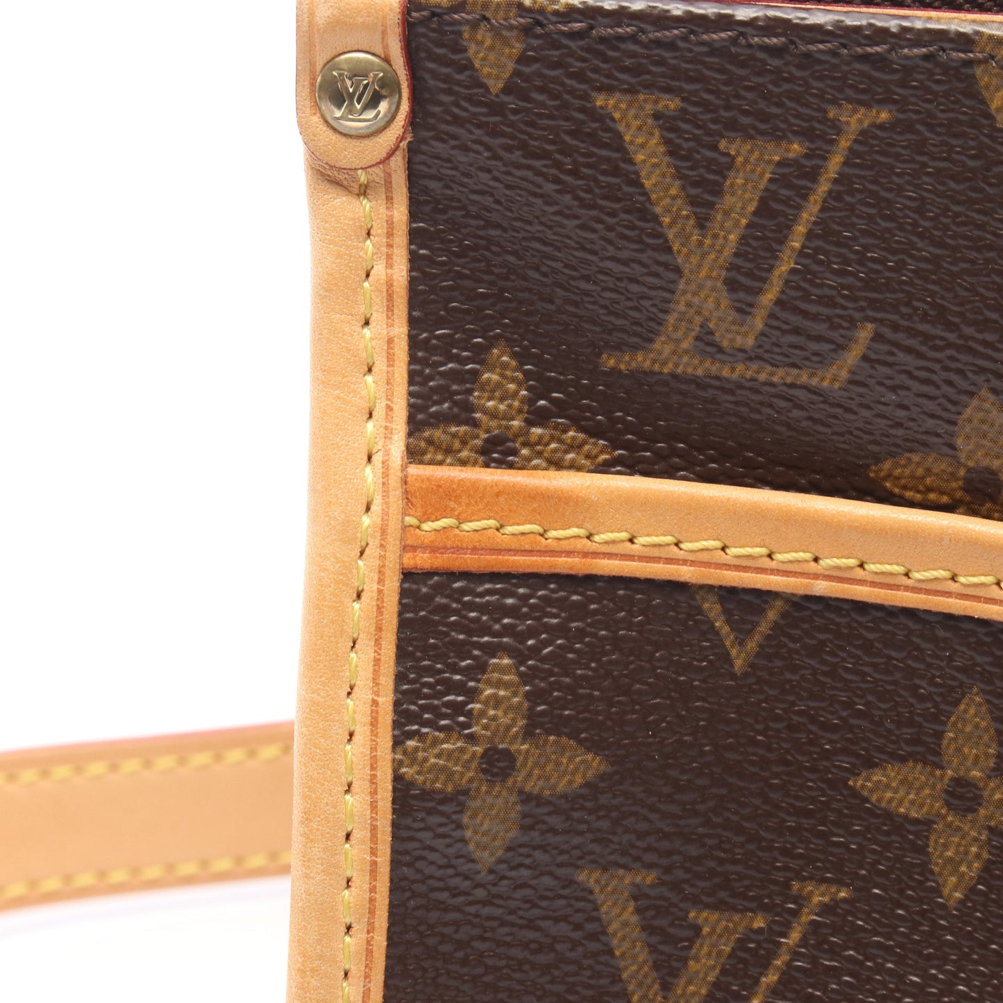 ポパンクール ロン モノグラム ショルダーバッグ PVC レザー ブラウン ルイヴィトン バッグ LOUIS VUITTON