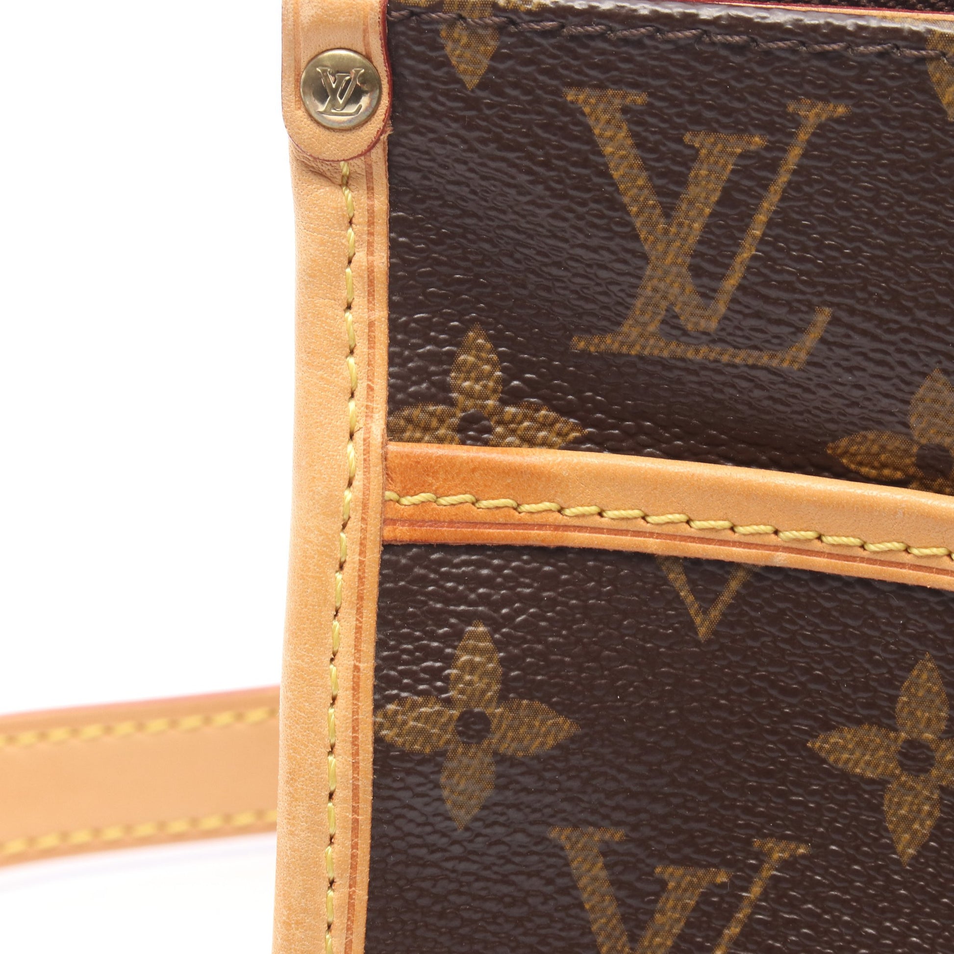 ポパンクール ロン モノグラム ショルダーバッグ PVC レザー ブラウン ルイヴィトン バッグ LOUIS VUITTON