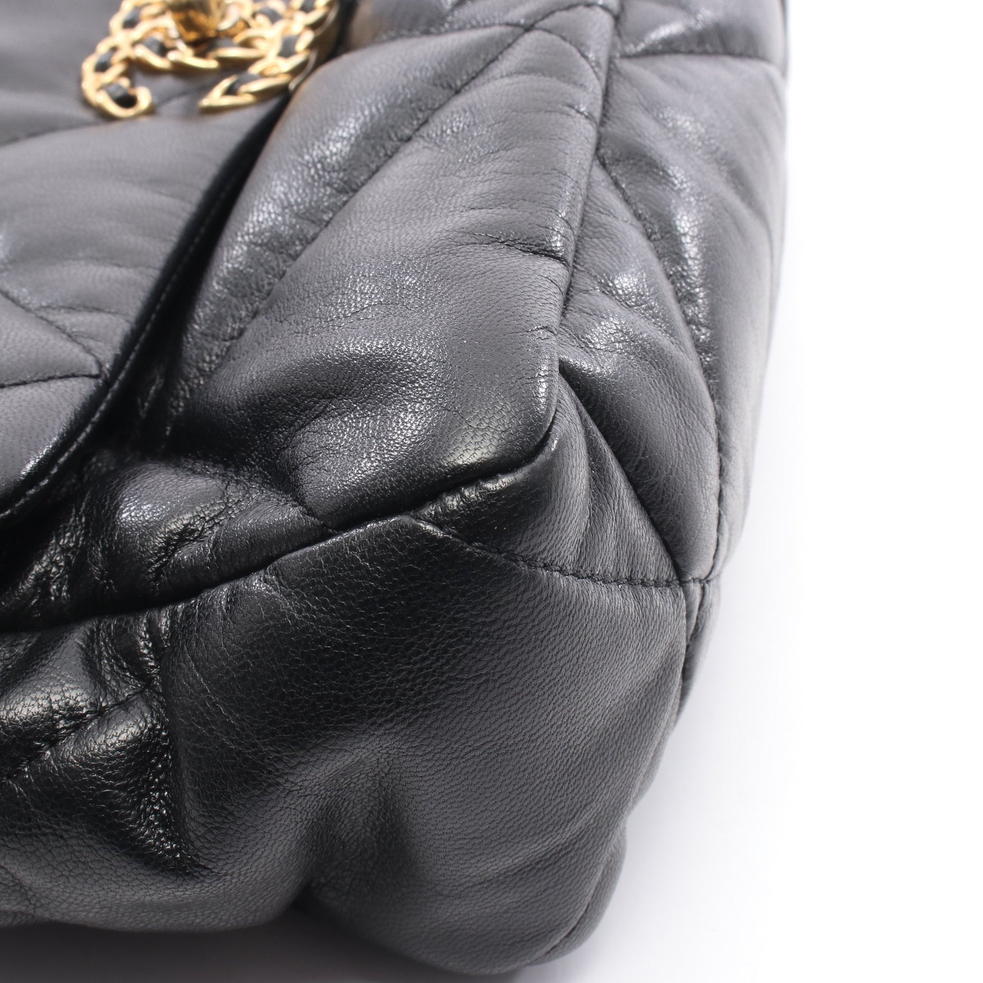 19 ディズヌフ マトラッセ チェーンショルダーバッグ レザー ブラック コンビ金具 2WAY シャネル バッグ CHANEL