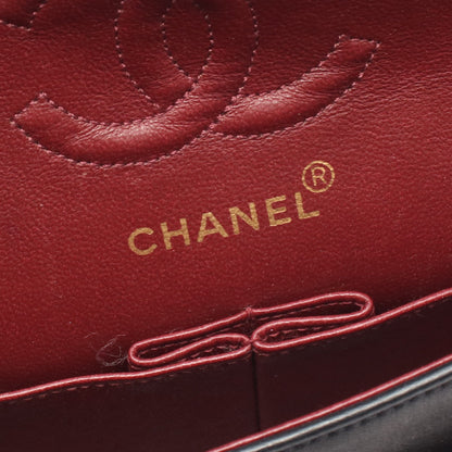 マトラッセ Wフラップ Wチェーンショルダーバッグ ラムスキン ブラック ゴールド金具 シャネル バッグ CHANEL