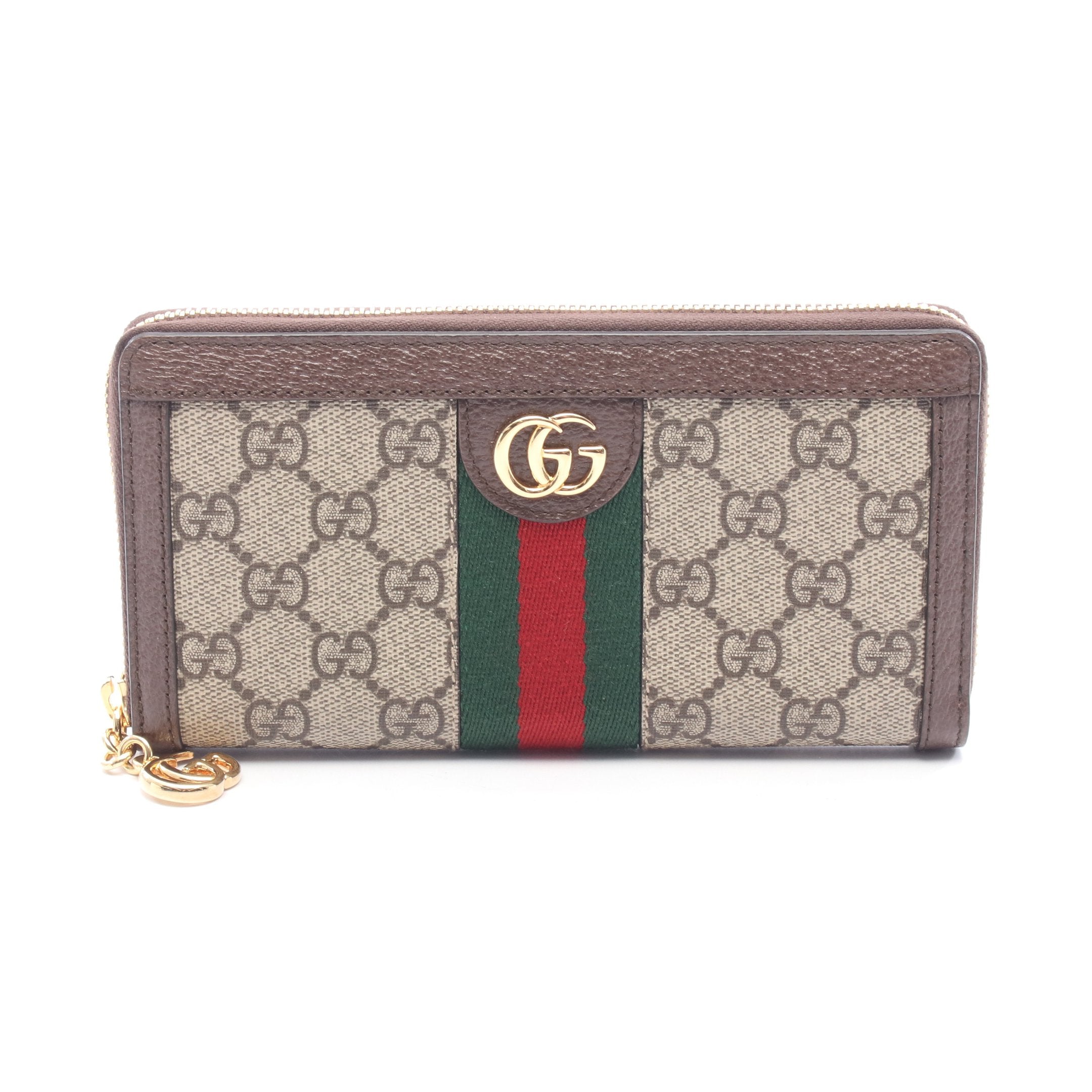 GUCCI 長財布 GGスプリーム ニューウェブ シェリーライン ラウンドジップ オフィディア GGスプリーム シェリーライン ラウンドファスナー長財布