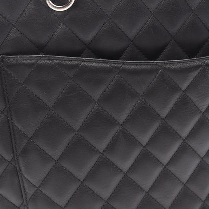 カンボンライン ラージ ショルダーバッグ トートバッグ レザー ブラック シルバー金具 シャネル バッグ CHANEL