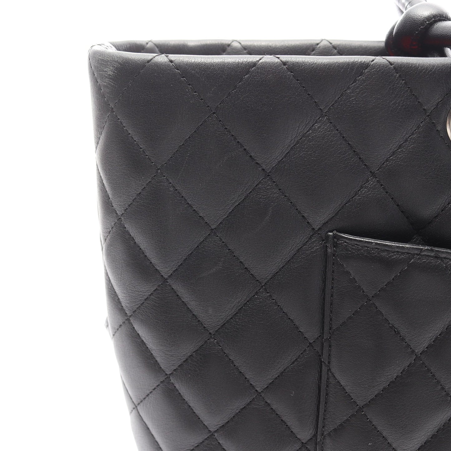 カンボンライン ラージ ショルダーバッグ トートバッグ レザー ブラック シルバー金具 シャネル バッグ CHANEL