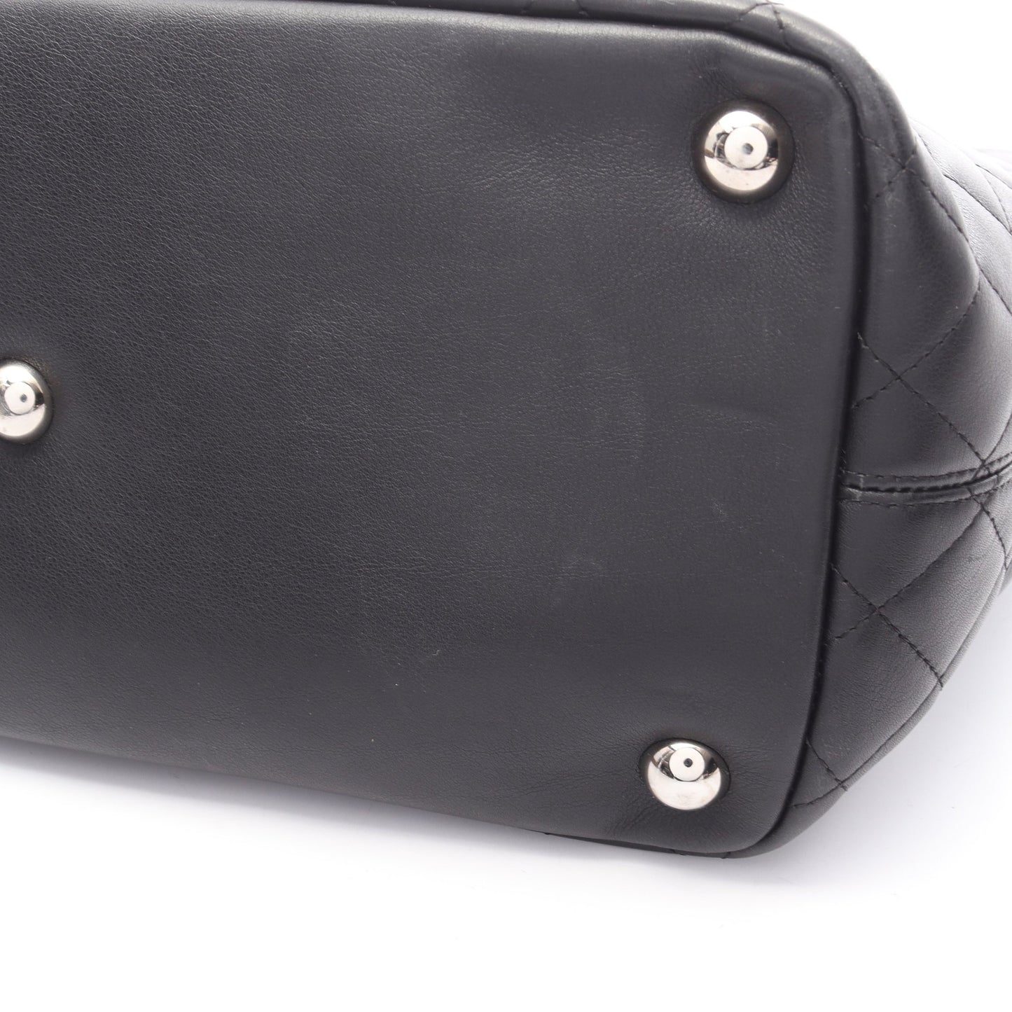 カンボンライン ラージ ショルダーバッグ トートバッグ レザー ブラック シルバー金具 シャネル バッグ CHANEL