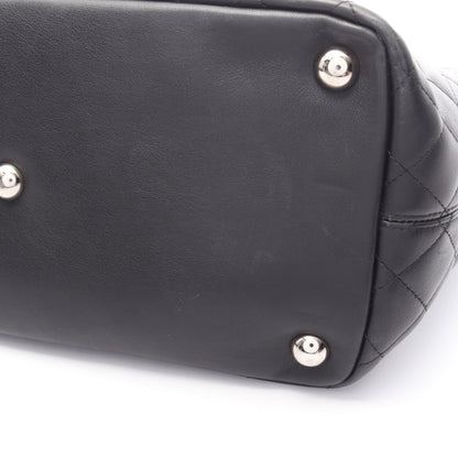 カンボンライン ラージ ショルダーバッグ トートバッグ レザー ブラック シルバー金具 シャネル バッグ CHANEL
