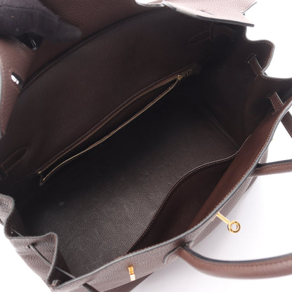 バーキン35 ショコラ ハンドバッグ トゴ ダークブラウン ゴールド金具 □K刻印 エルメス バッグ HERMES