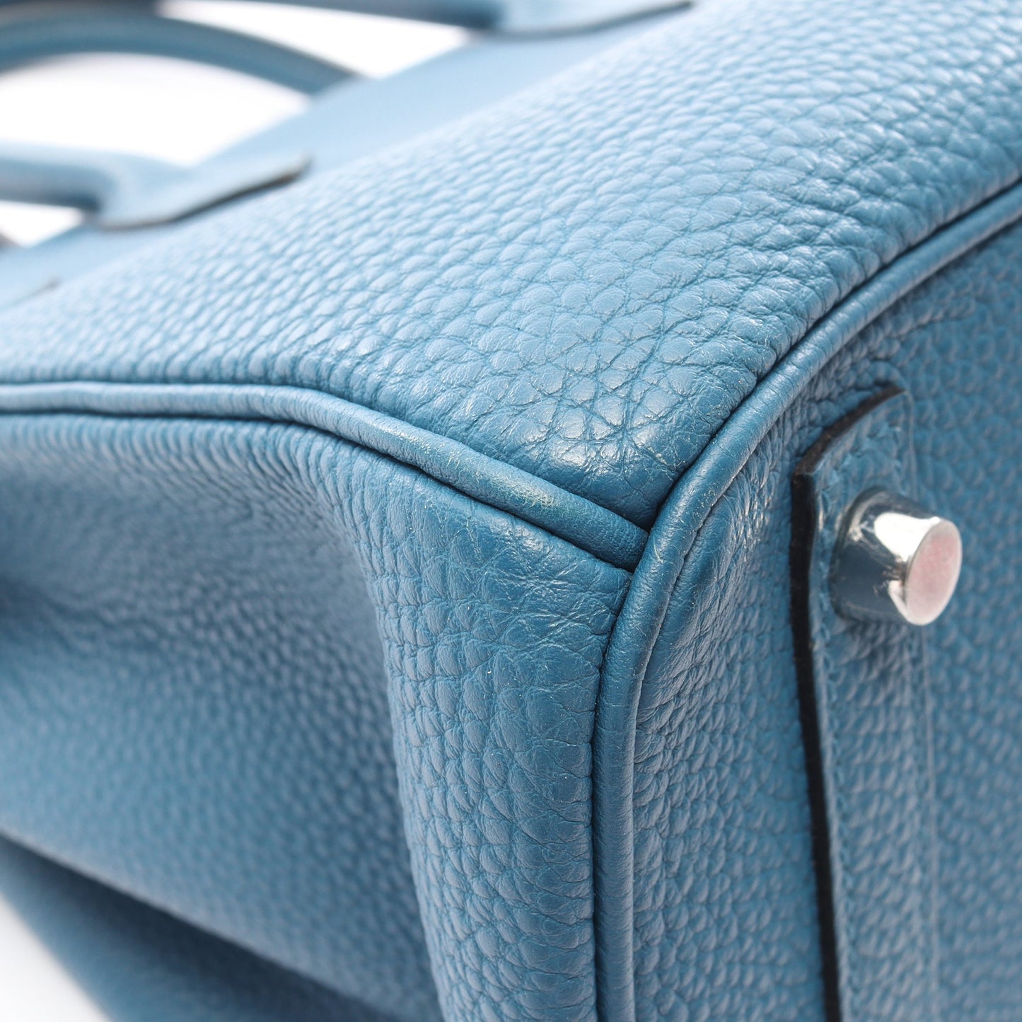 バーキン30 ブルージーン ハンドバッグ トゴ ブルー シルバー金具 □O刻印 エルメス バッグ HERMES