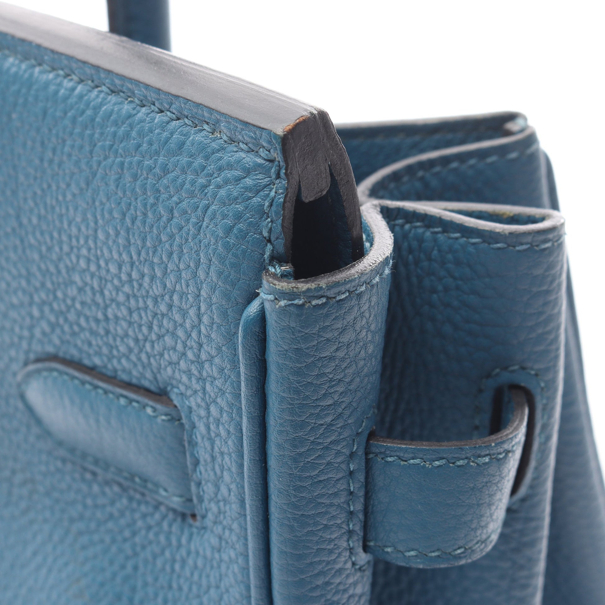 バーキン30 ブルージーン ハンドバッグ トゴ ブルー シルバー金具 □O刻印 エルメス バッグ HERMES