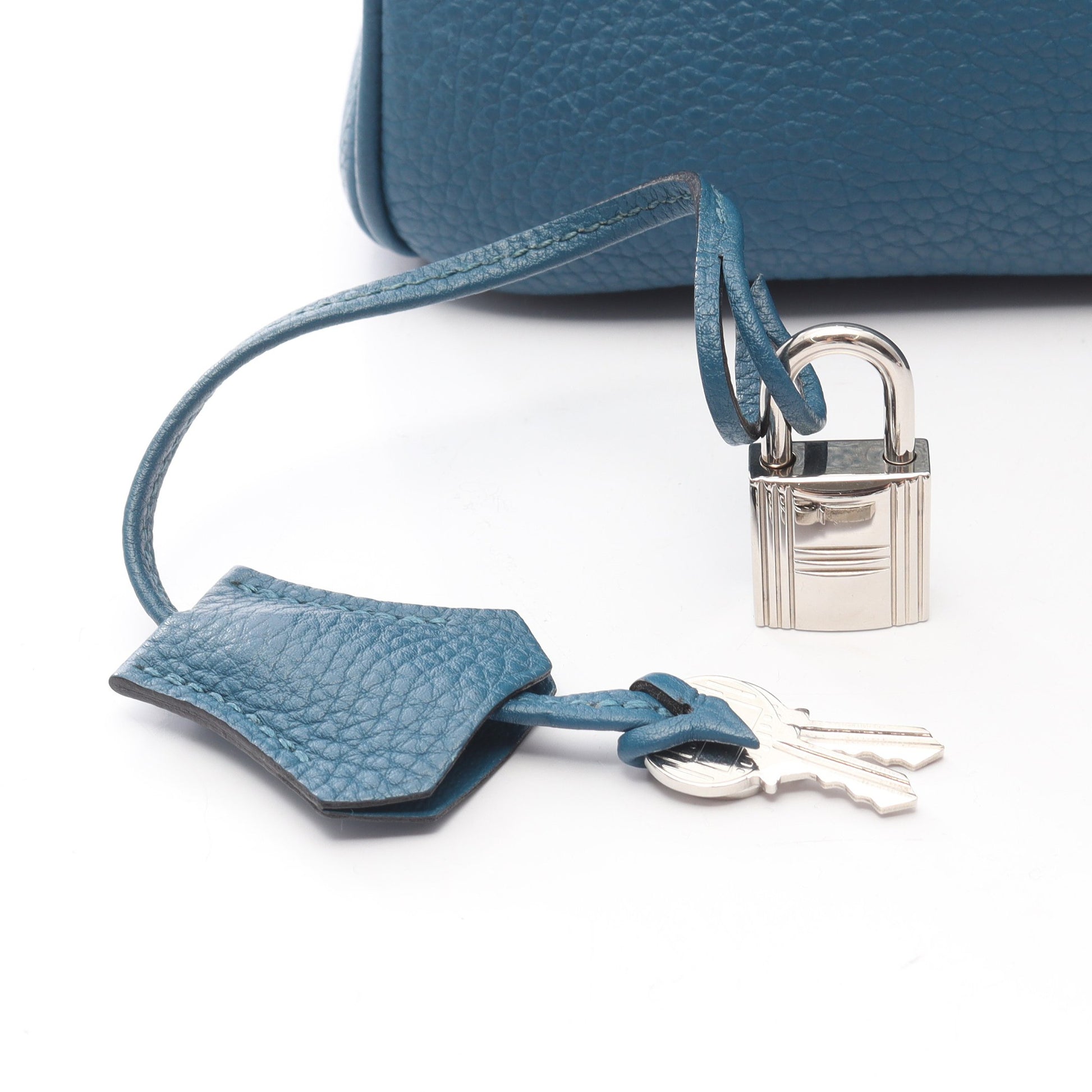 バーキン30 ブルージーン ハンドバッグ トゴ ブルー シルバー金具 □O刻印 エルメス バッグ HERMES