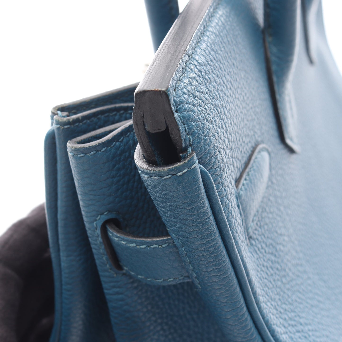 バーキン30 ブルージーン ハンドバッグ トゴ ブルー シルバー金具 □O刻印 エルメス バッグ HERMES