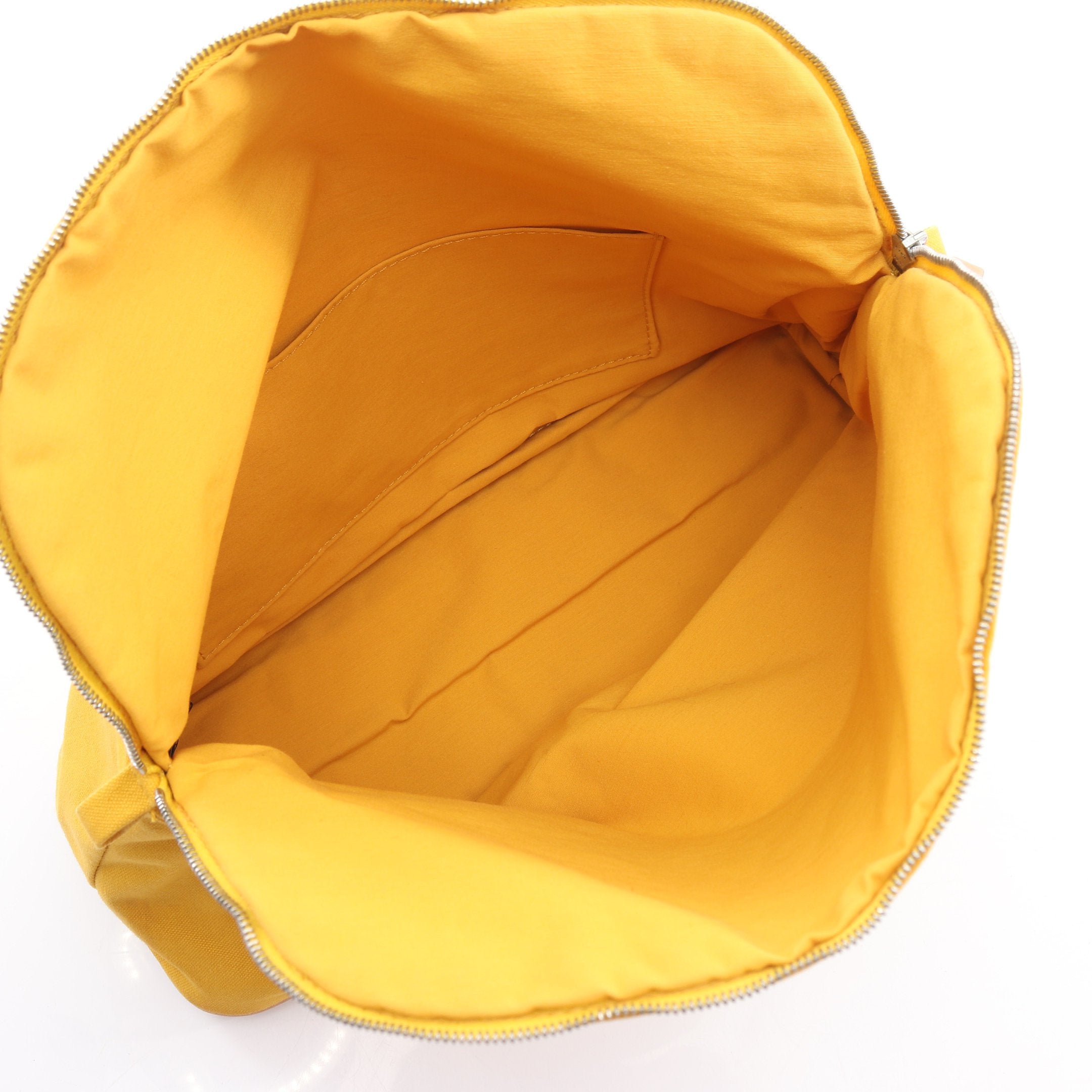 ボリードポーチ30 コスメポーチ キャンバス イエロー シルバー金具