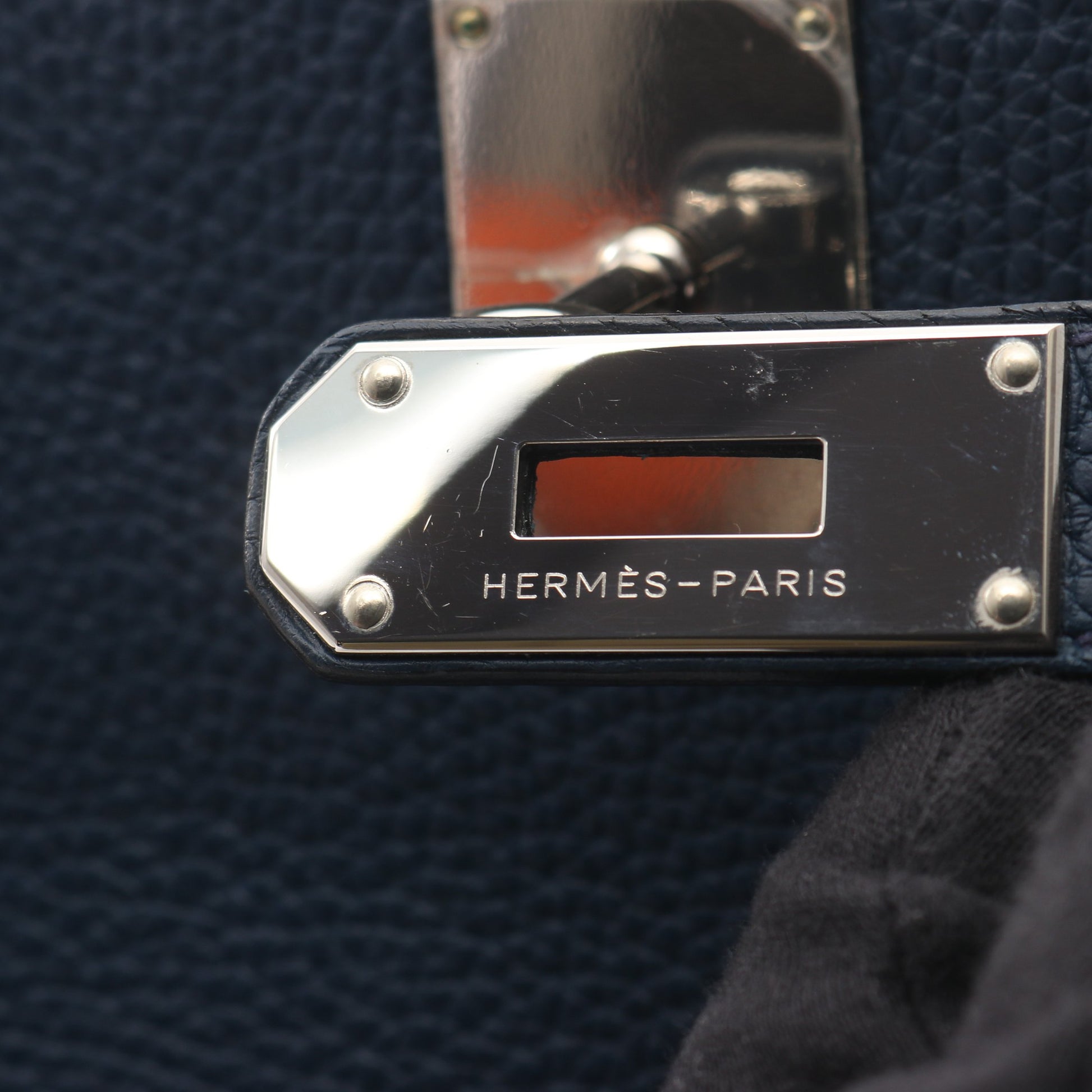 ジプシエール34 ブルードマルト ショルダーバッグ トリヨンクレマンス ネイビー シルバー金具 □N刻印 エルメス バッグ HERMES