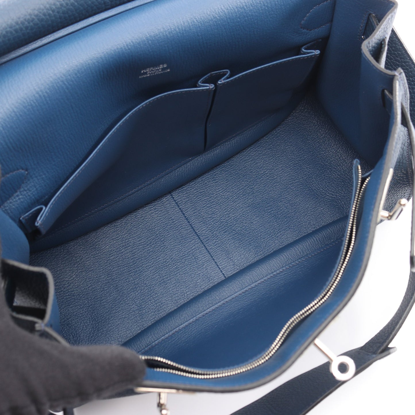 ジプシエール34 ブルードマルト ショルダーバッグ トリヨンクレマンス ネイビー シルバー金具 □N刻印 エルメス バッグ HERMES