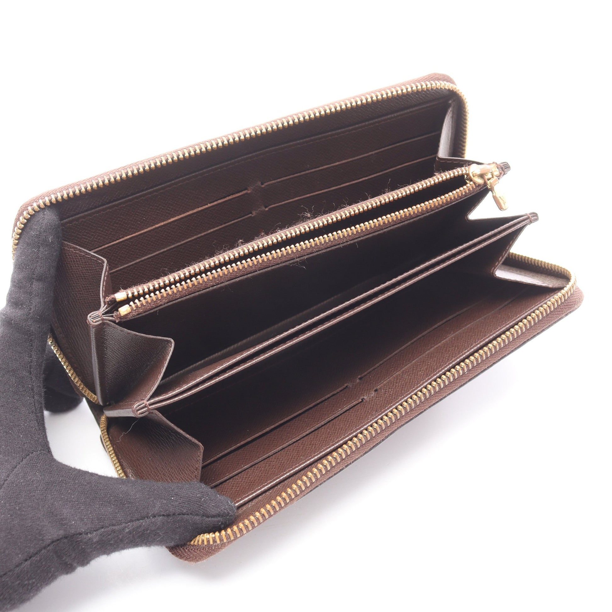 ジッピーウォレット ダミエエベヌ ラウンドファスナー長財布 PVC ブラウン ルイヴィトン 財布・小物 LOUIS VUITTON