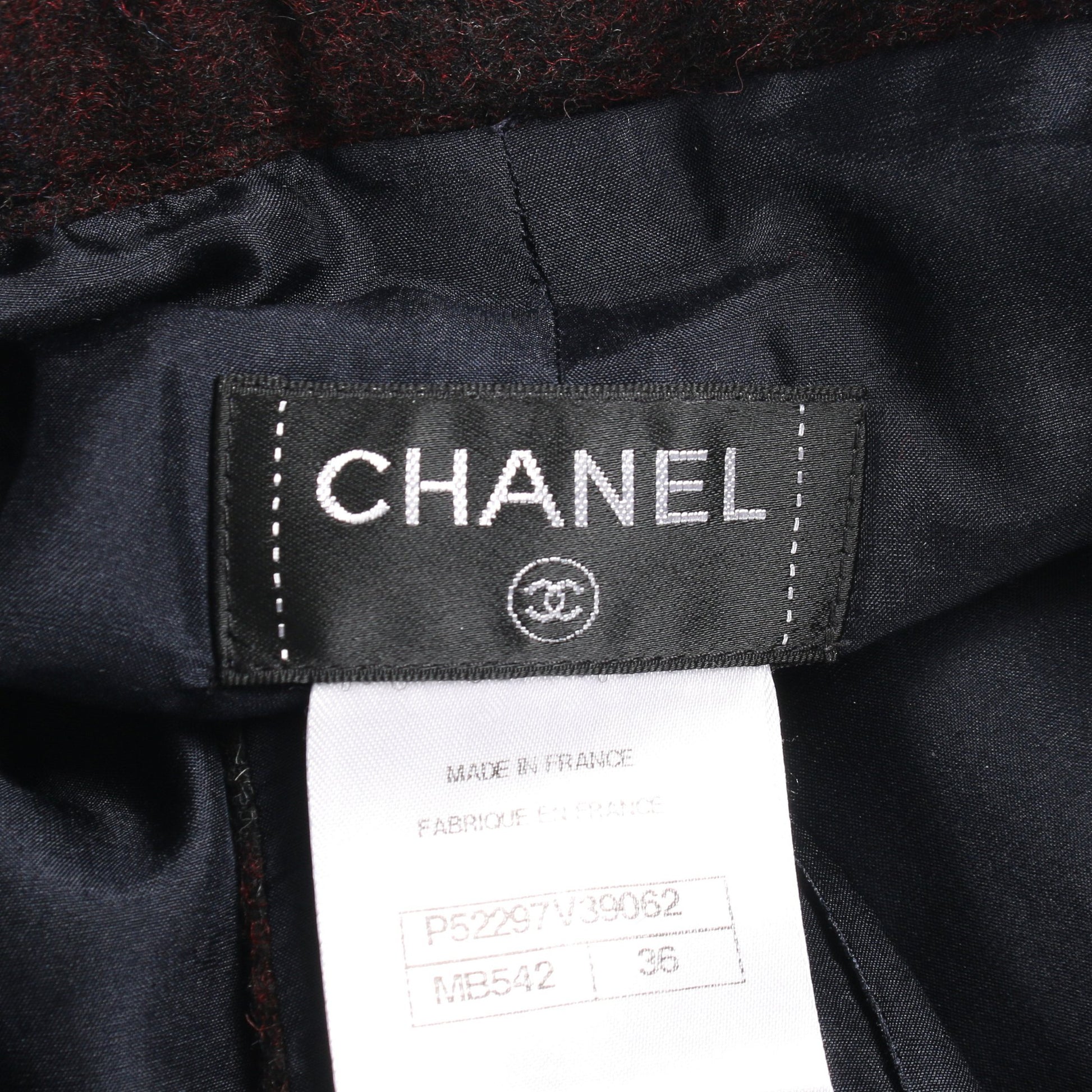 ココマークボタン ワイドパンツ チェック アルパカ ボルドー ネイビー シャネル ボトムス CHANEL