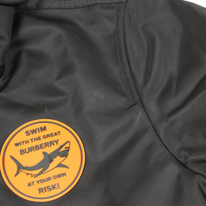 shark patch twill parka シャークパッチ ジャケット ナイロン ブラック フード付き バーバリー アウター BURBERRY
