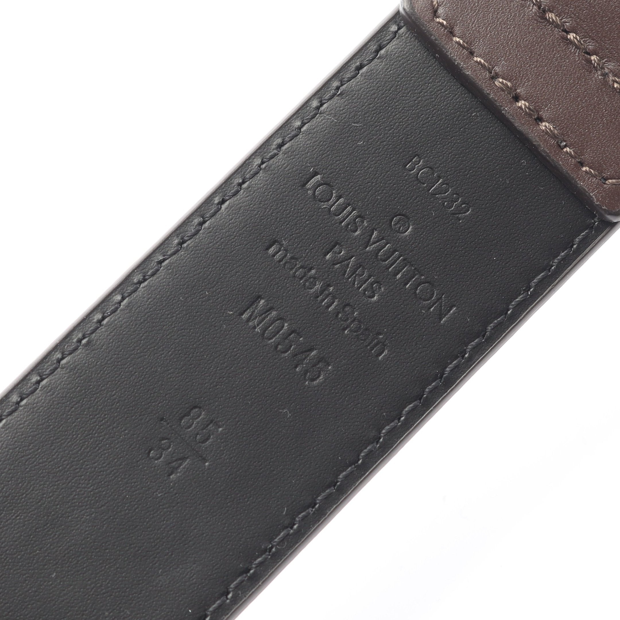 LV シティ ピン ベルト レザー ダークブラウン シルバー金具 ルイ