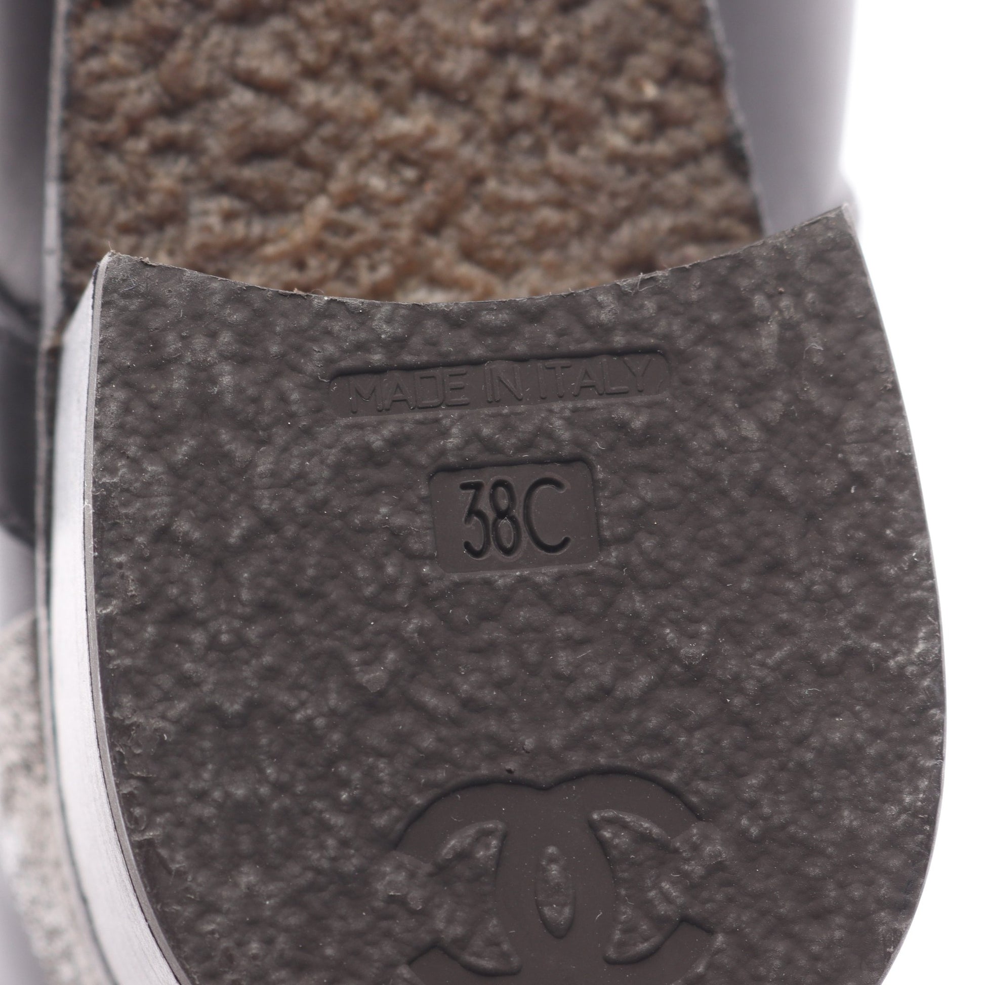 ショート ブーツ レザー ブラック シルバー シャネル シューズ CHANEL