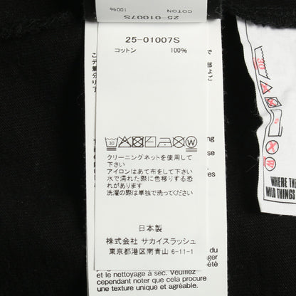 sacai × WHERE THE WILD THINGS ARE 半袖Tシャツ クルーネック バックプリント コットン ブラック ホワイト サカイ