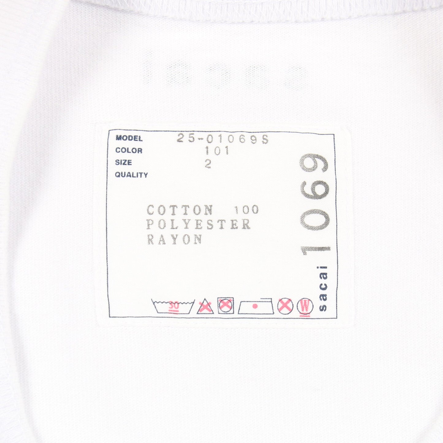 半袖Tシャツ クルーネック ロゴ コットン ホワイト サカイ トップス sacai