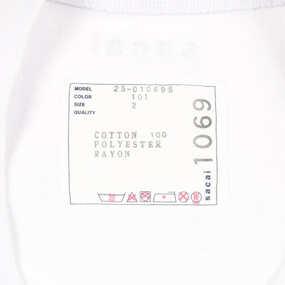 半袖Tシャツ クルーネック ロゴ コットン ホワイト サカイ トップス sacai