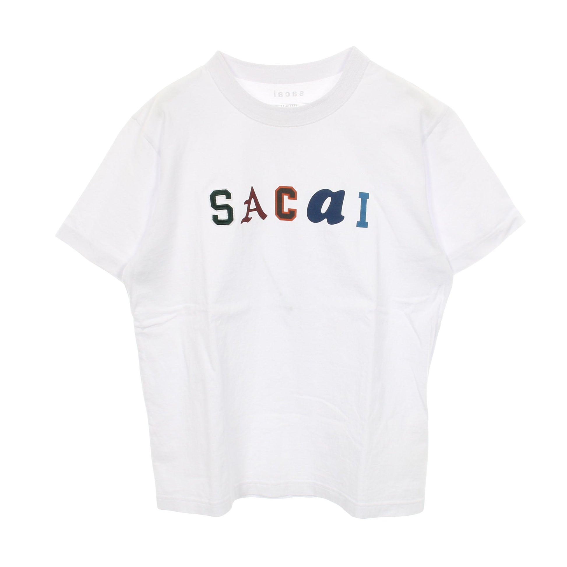 半袖Tシャツ クルーネック ロゴ コットン ホワイト サカイ トップス sacai