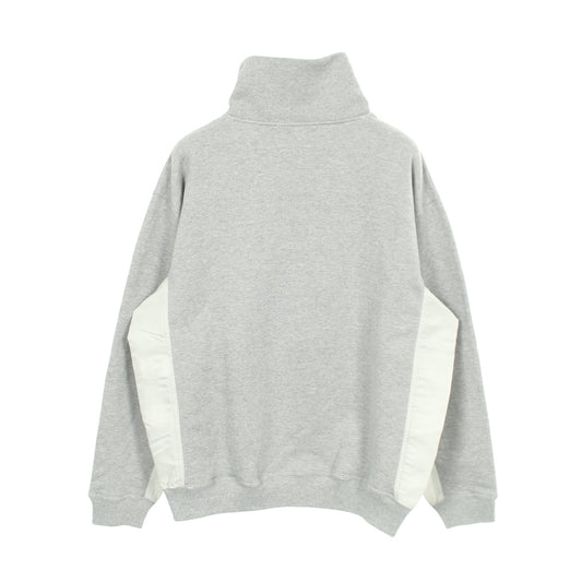 Half zip nylon sweatshirt スウェットシャツ コットン ナイロン グレー 切替 トーガ