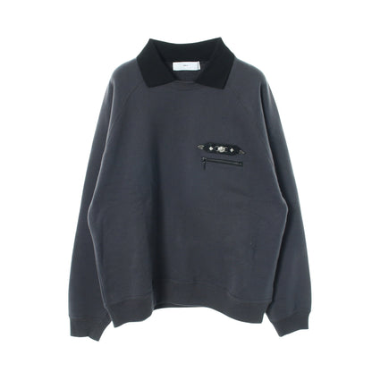 POLO COLLAR SWEATSHIRT スウェットシャツ コットン グレー ブラック 襟付き トーガビリリース トップス TOGA VIRILIS