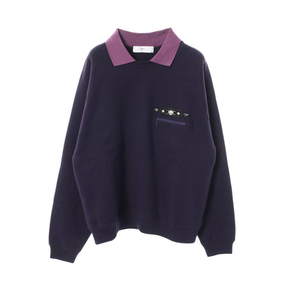 POLO COLLAR SWEATSHIRT スウェットシャツ コットン パープル 襟付き トーガビリリース トップス TOGA VIRILIS
