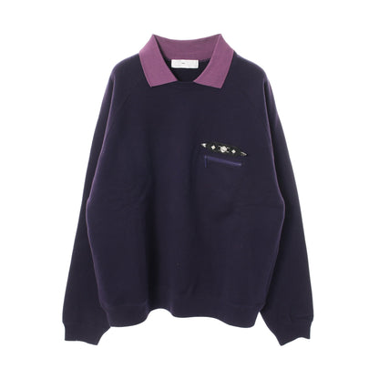 POLO COLLAR SWEATSHIRT スウェットシャツ コットン パープル 襟付き トーガビリリース トップス TOGA VIRILIS