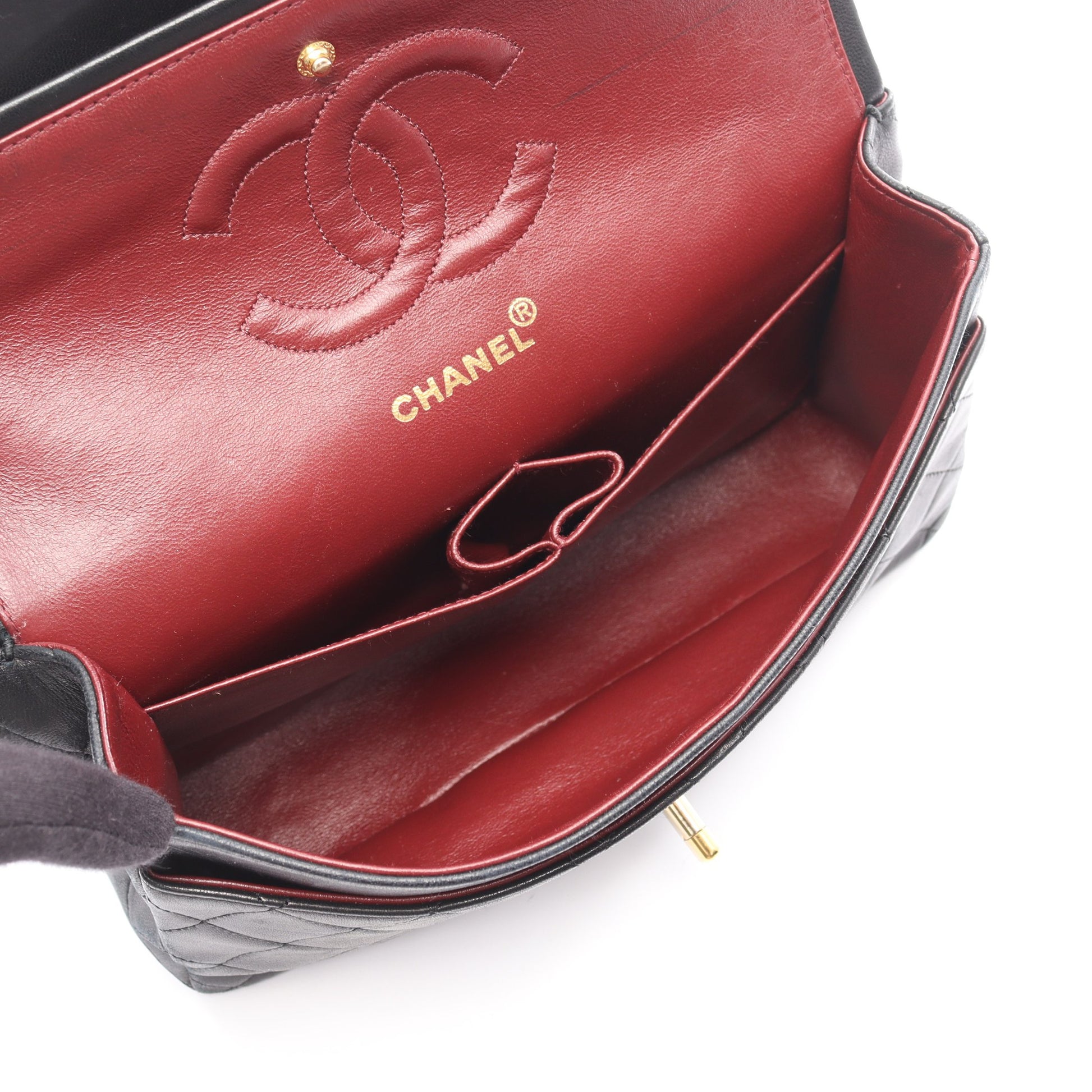 マトラッセ Wフラップ Wチェーンショルダーバッグ ラムスキン ブラック ゴールド金具 シャネル バッグ CHANEL