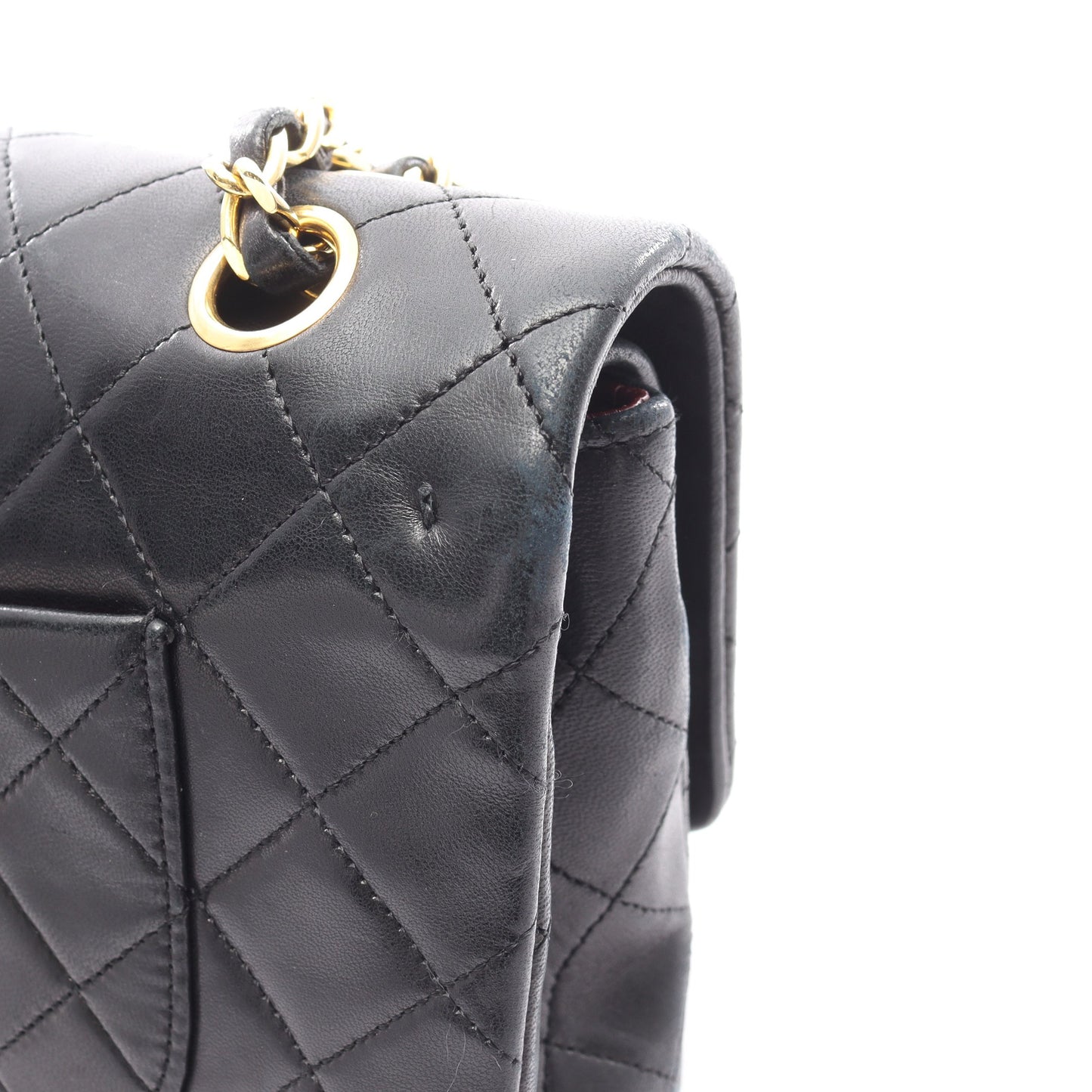 マトラッセ Wフラップ Wチェーンショルダーバッグ ラムスキン ブラック ゴールド金具 シャネル バッグ CHANEL