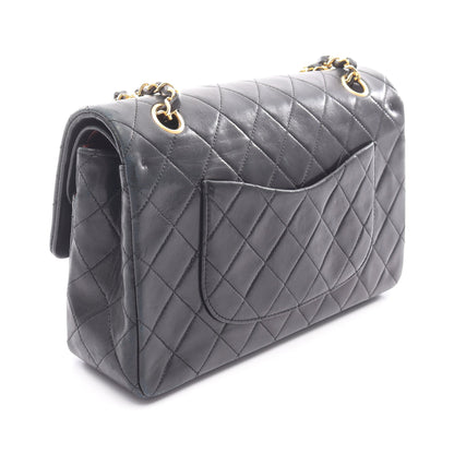 マトラッセ Wフラップ Wチェーンショルダーバッグ ラムスキン ブラック ゴールド金具 シャネル バッグ CHANEL