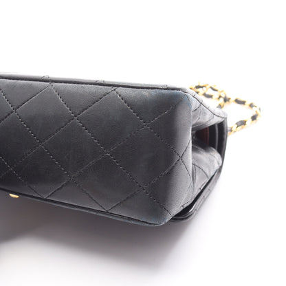 マトラッセ Wフラップ Wチェーンショルダーバッグ ラムスキン ブラック ゴールド金具 シャネル バッグ CHANEL