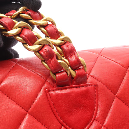 マトラッセ バックパック リュックサック ラムスキン レッド ゴールド金具 シャネル バッグ CHANEL