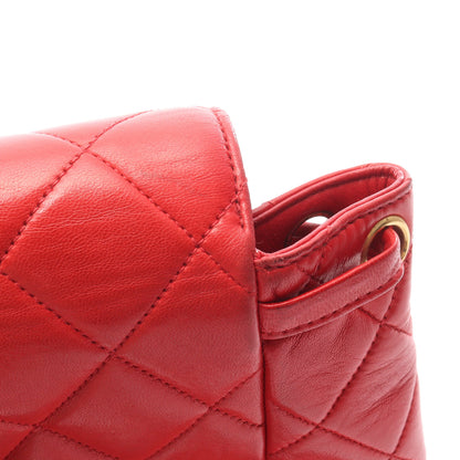 マトラッセ バックパック リュックサック ラムスキン レッド ゴールド金具 シャネル バッグ CHANEL