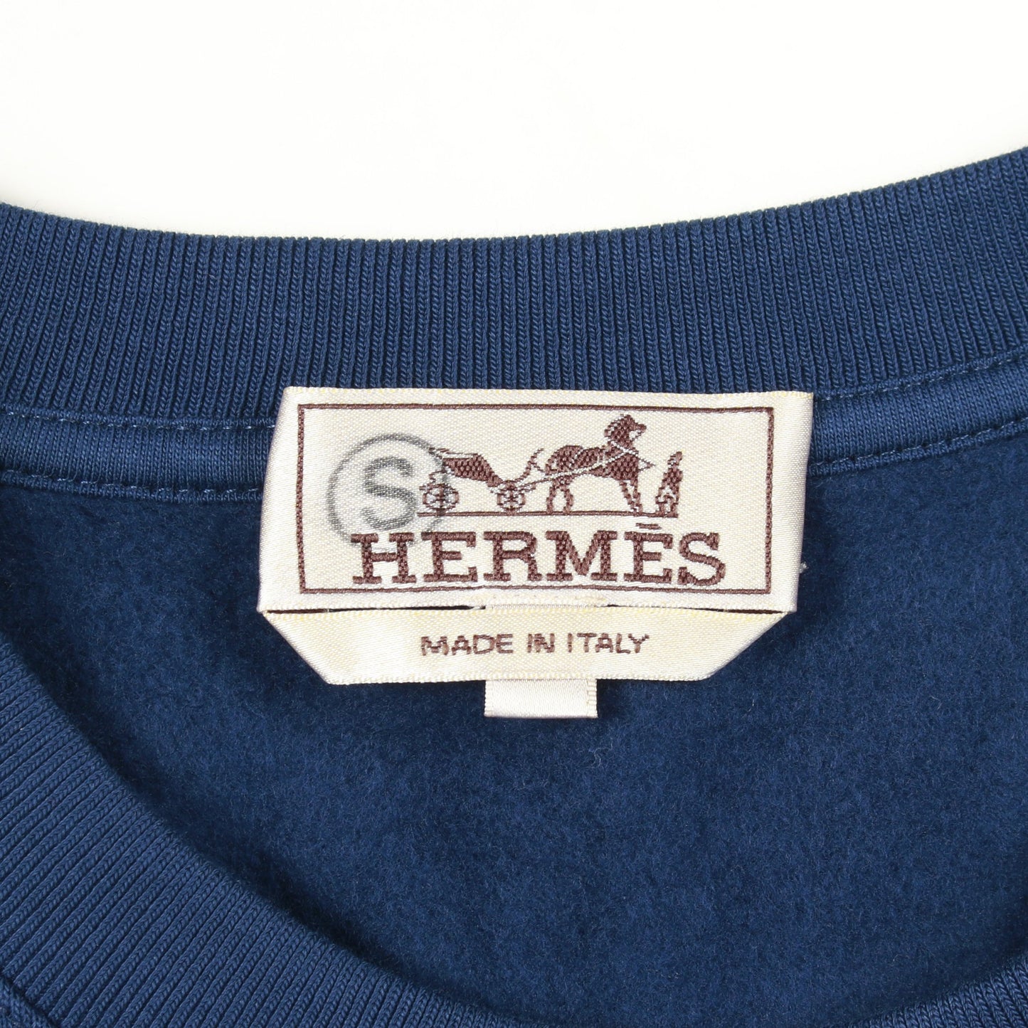 ランH スウェットシャツ クルーネック コットン ダークブルー エルメス トップス HERMES