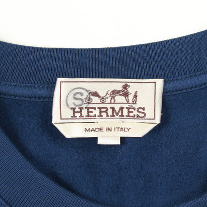ランH スウェットシャツ クルーネック コットン ダークブルー エルメス トップス HERMES