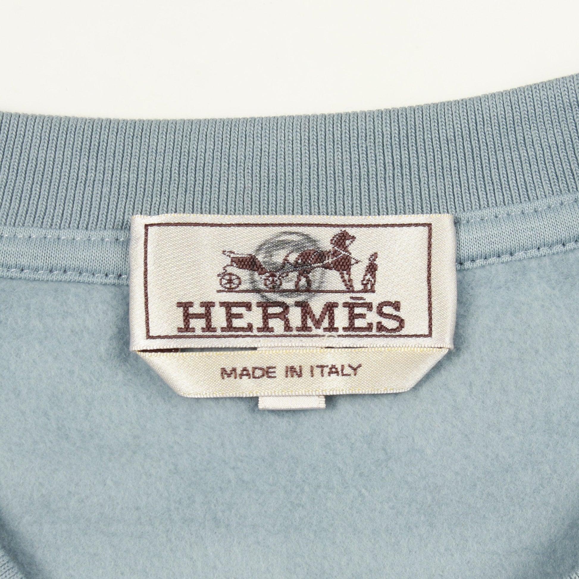 ランH スウェットシャツ クルーネック コットン ブルー エルメス トップス HERMES