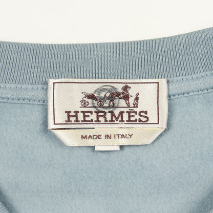 ランH スウェットシャツ クルーネック コットン ブルー エルメス トップス HERMES