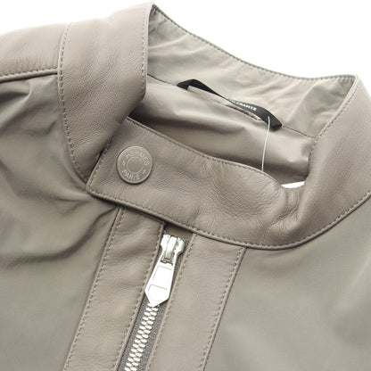 セリエボタンブルゾン ジャケット ナイロン レザー グレー エルメス アウター HERMES