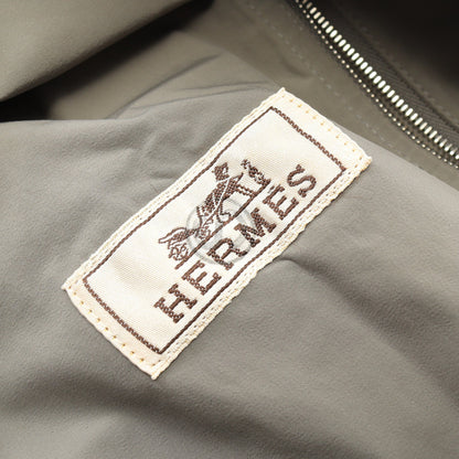 セリエボタンブルゾン ジャケット ナイロン レザー グレー エルメス アウター HERMES