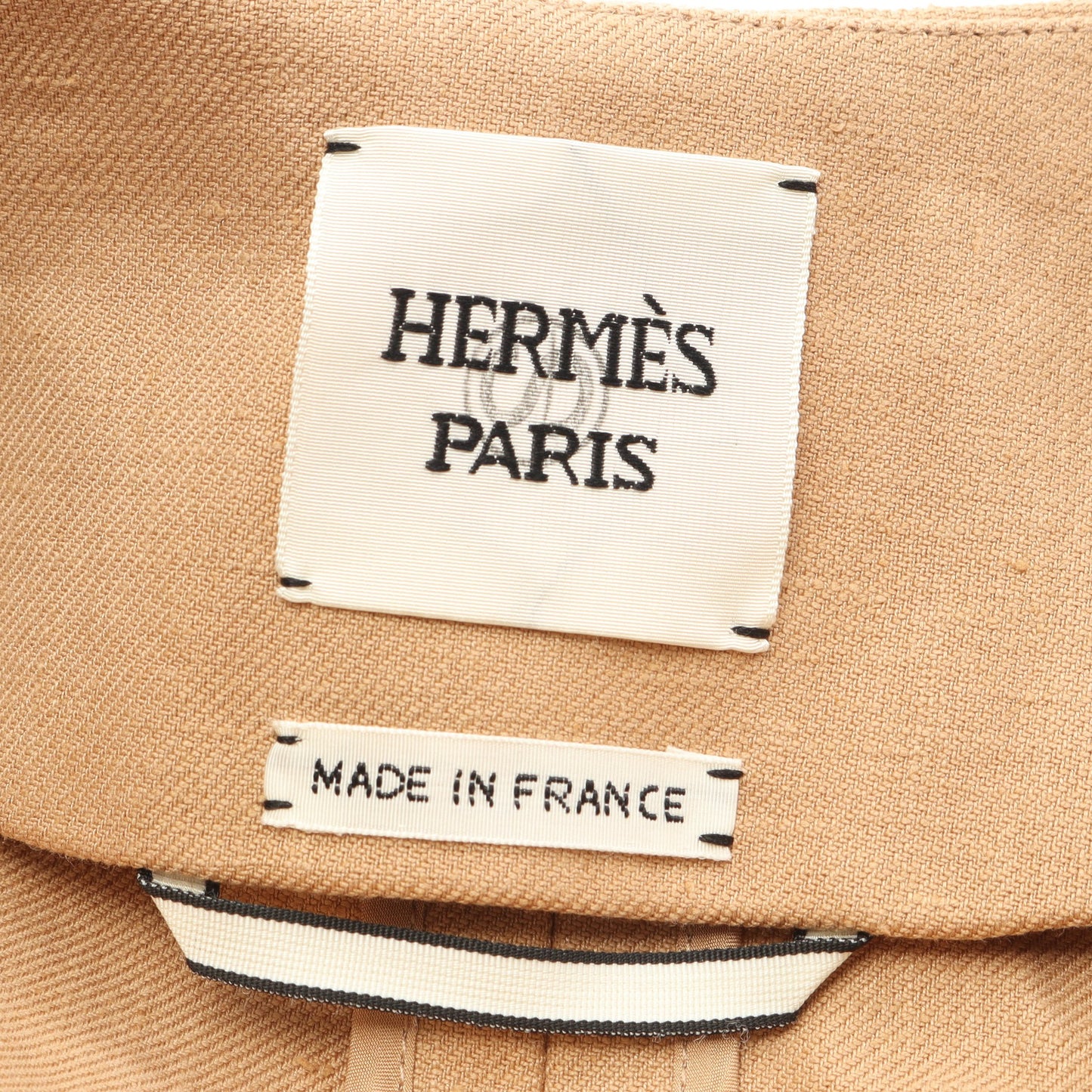 セリエボタン コート リネン ベージュ エルメス アウター HERMES