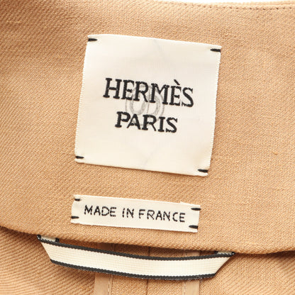 セリエボタン コート リネン ベージュ エルメス アウター HERMES