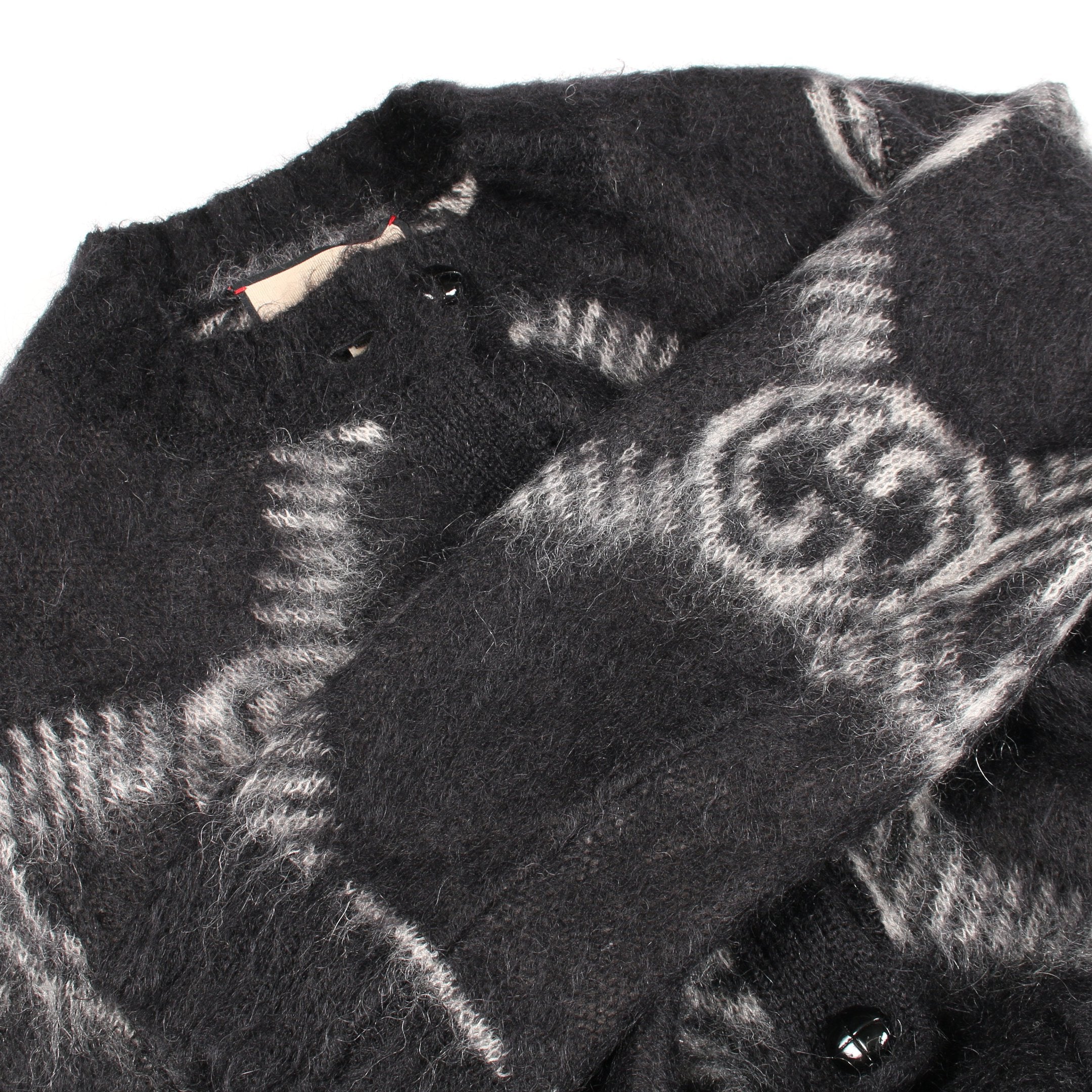 GGロゴ カーディガン モヘヤ ブラック ライトグレー グッチ – RECLO