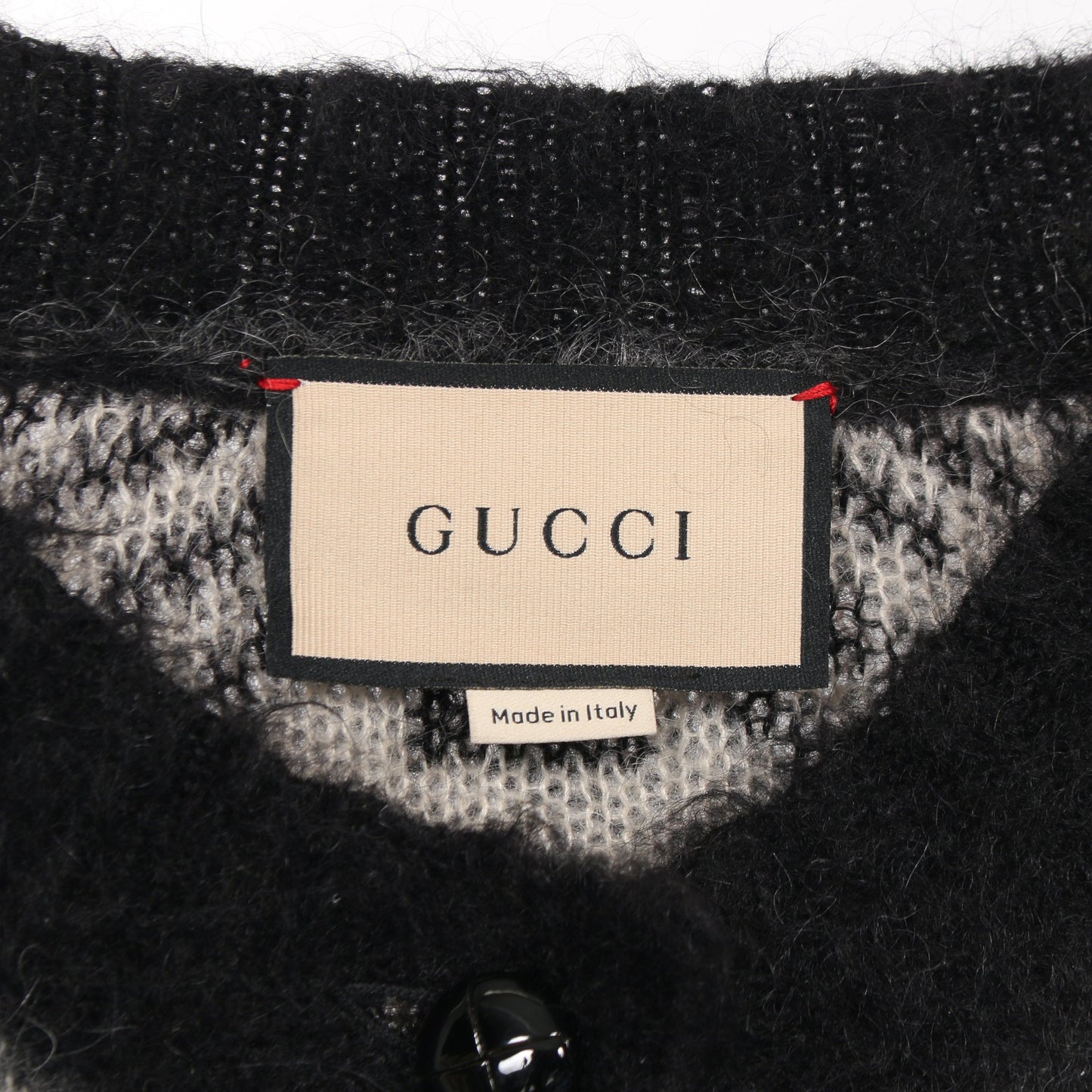 GGロゴ カーディガン モヘヤ ブラック ライトグレー グッチ トップス GUCCI