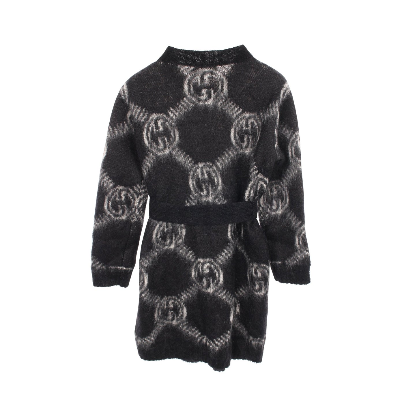GGロゴ カーディガン モヘヤ ブラック ライトグレー グッチ トップス GUCCI