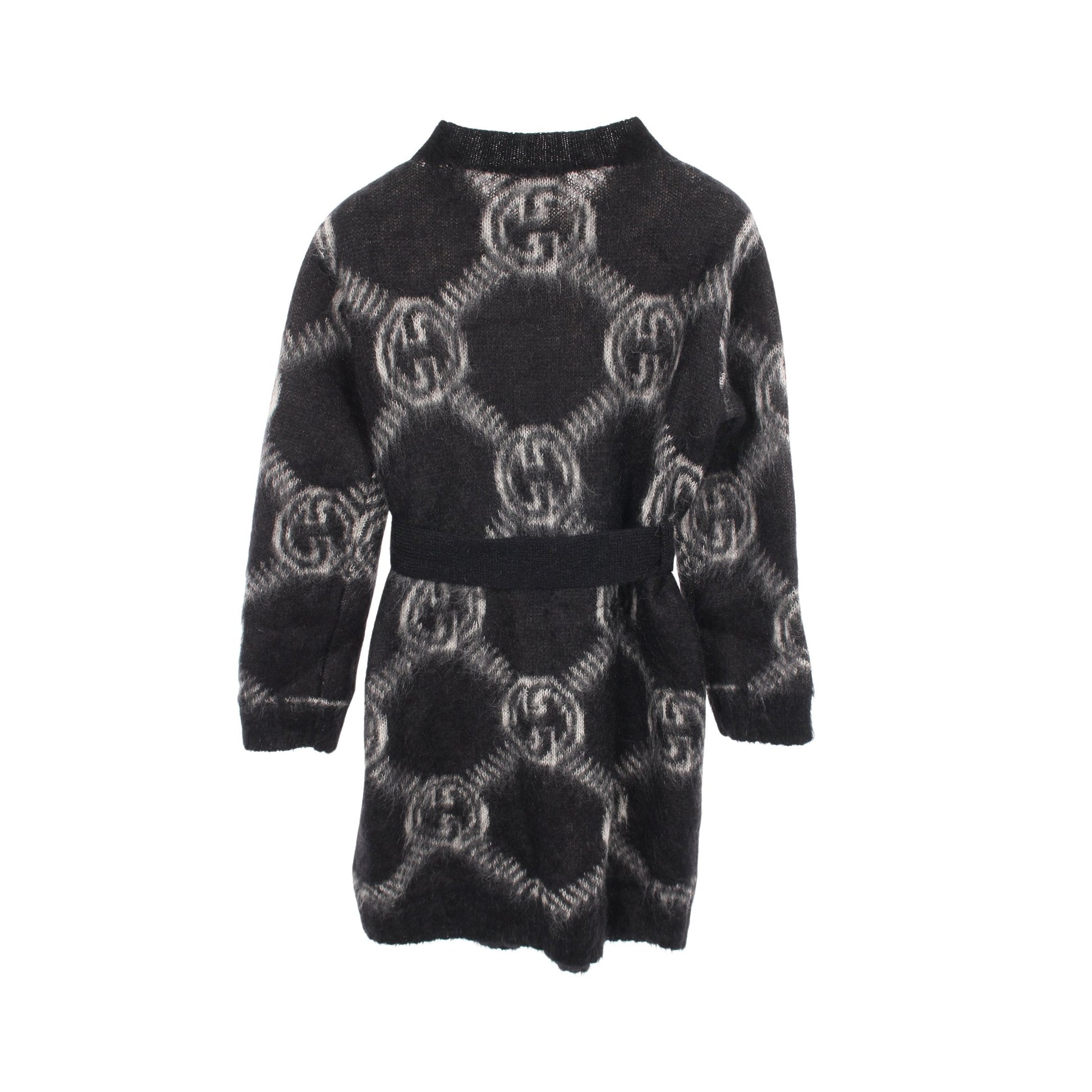 GGロゴ カーディガン モヘヤ ブラック ライトグレー グッチ トップス GUCCI