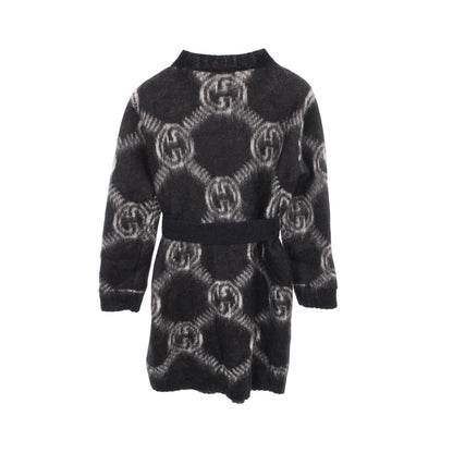 GGロゴ カーディガン モヘヤ ブラック ライトグレー グッチ トップス GUCCI