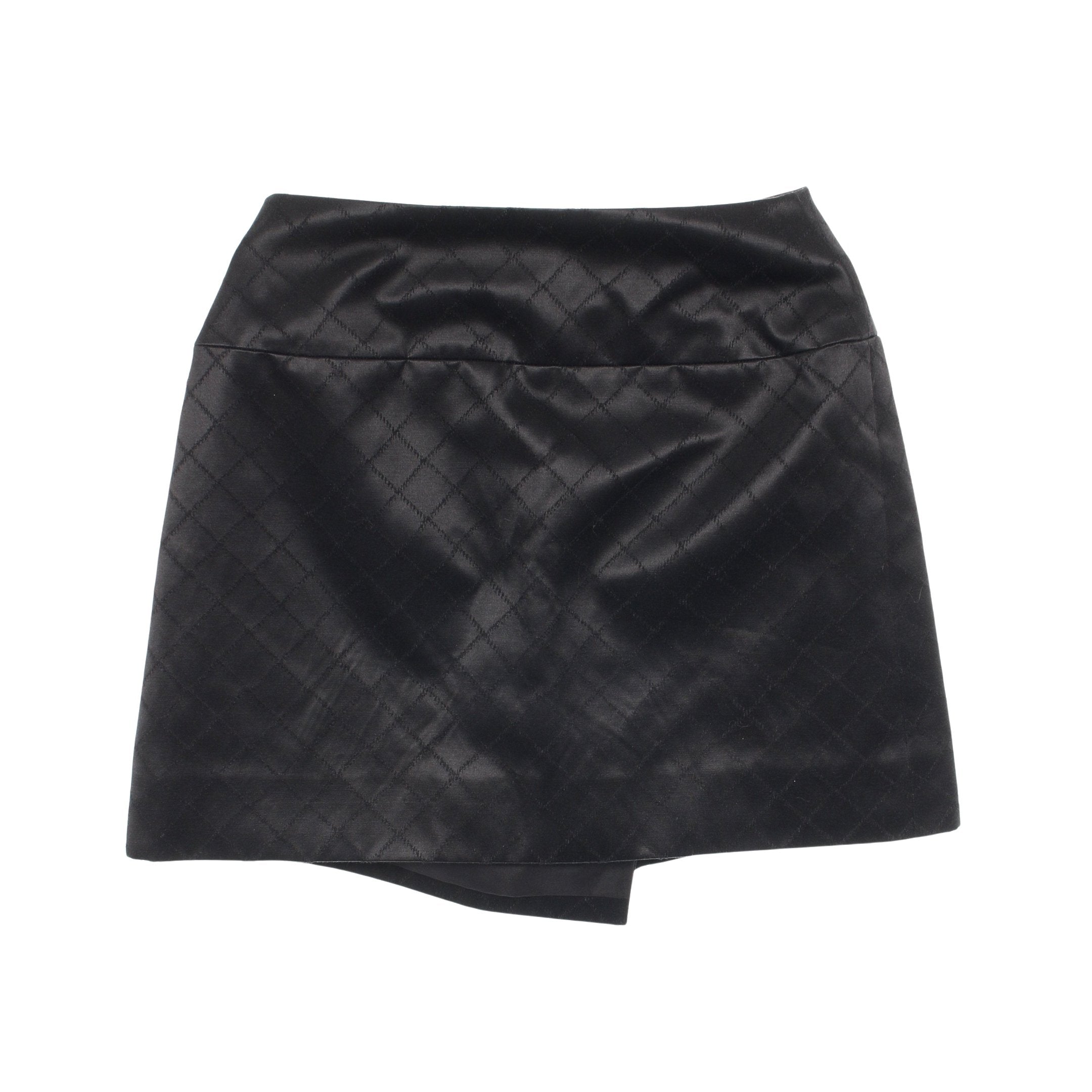 ココマークボタン ラップスカート コットン シルク ブラック シャネル